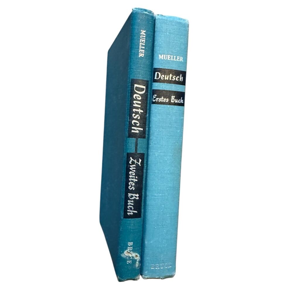 Vintage Mueller Deutsch Erstes & Zweites Buch German Language Textbooks‎ HC